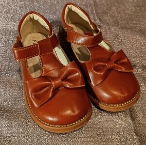 Charming Brown Kids Dress Shoes with Bow